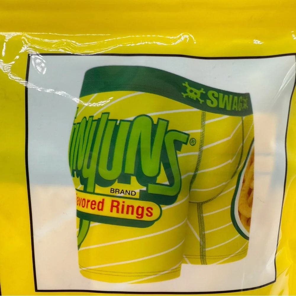 Funyuns Swag Boxer Briefs Mens Large Underwear Yellow Funny Novelty Gift NWT New